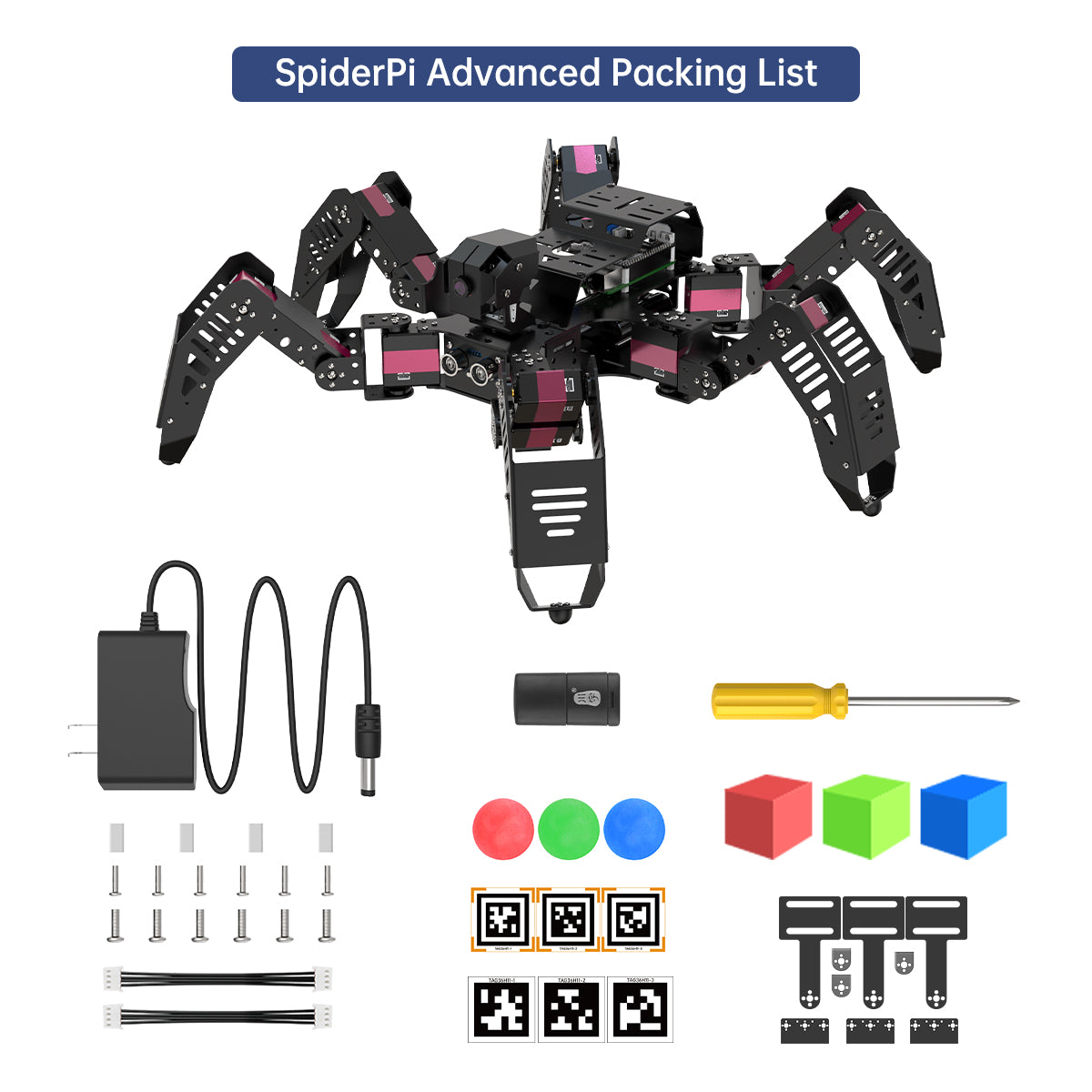 Hiwonder SpiderPi: AI Intelligent Visual Hexapod Robot Powered by Raspberry Pi  4B 4GB